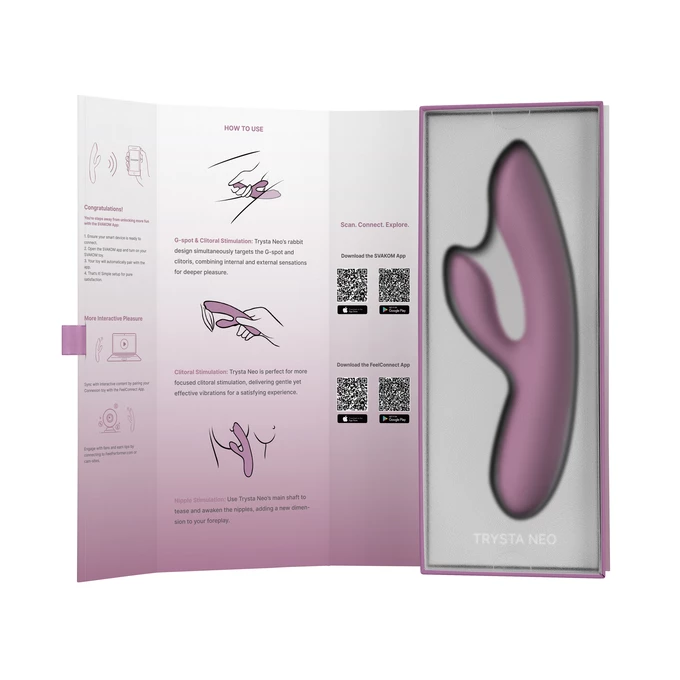 Svakom Trysta Neo - Interaktivní masážní kuličkový vibrátor G-bodu Bunny, fialový