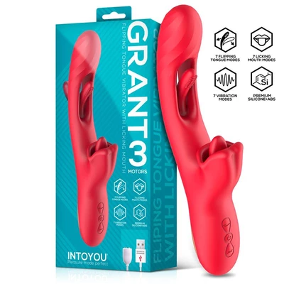 Intoyou Grant -  Vibrátor králíka s rotační funkcí a simulací orálního sexu