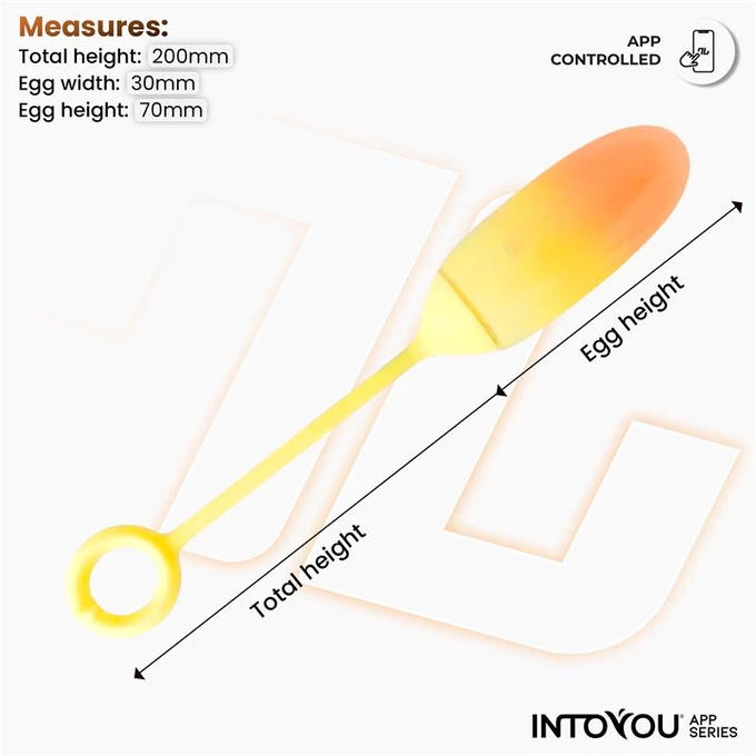 IntoYou Double Layer Egg - Wibrujące jajeczko, sterowane aplikacją, żółte