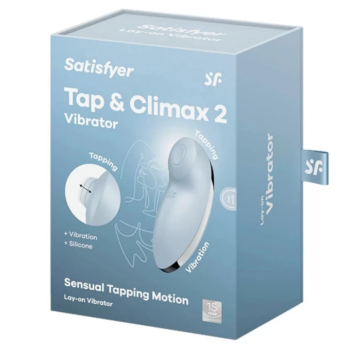 Satisfyer Tap &amp; Climax 2 blue - Klitorisový vibrátor, modrý