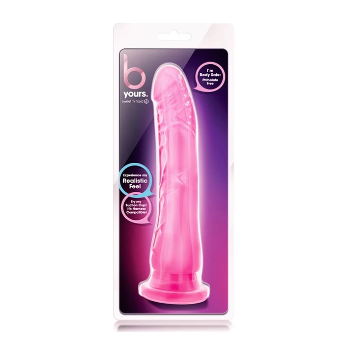 B Yours Sweet N hard 6 - Dildo klasyczne z przyssawką, różowe