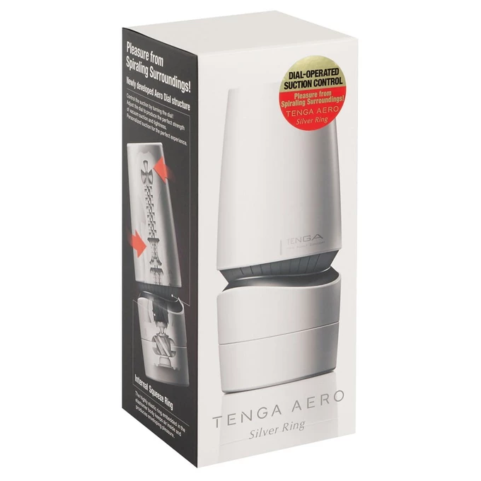 Tenga Aero Silver Ring - Klasický masturbátor s sacím efektem a spirálovou strukturou