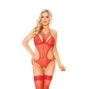 Softline Lynn - Koronkowe body, czerwone