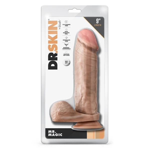Blush Dr. Skin Mr. Magic 9 Inch - Klasické dildo s přísavkou