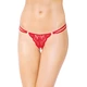 Softline G-String 2444 - Krajková tanga s otevřeným rozkrokem, červená
