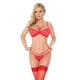 Softline Janet - Koronkowy komplet bielizny, czerwony