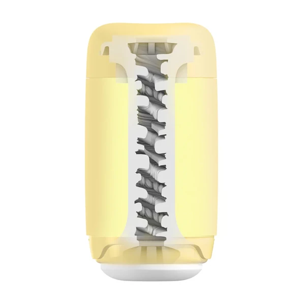 Tenga Puffy Custard Yellow - Klasický masturbátor s měkkou texturou
