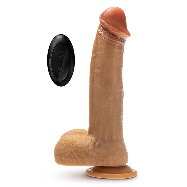 Blush Dr. Skin Silicone Dr. Phillips 8.5 Inch - Vibrační dildo s funkcí pulzace s přísavkou, dálkové ovládání