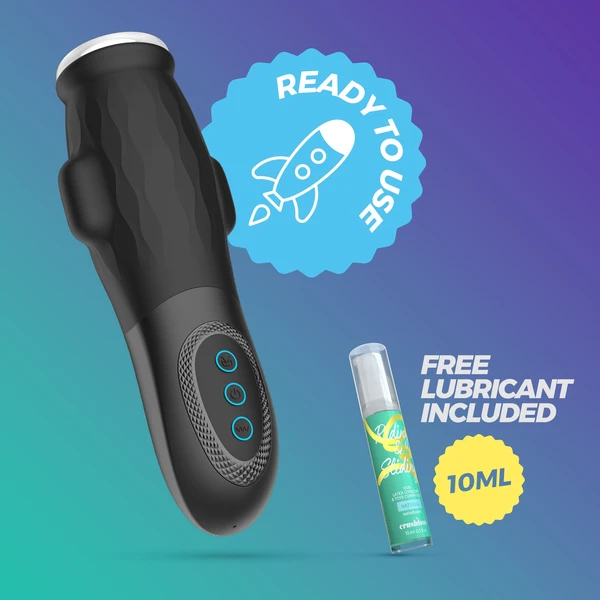 Crushious Gargantua - Vibrační masturbátor s funkcí sání, včetně lubrikantu