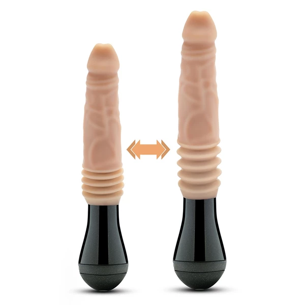 Blush Dr. Skin Silicone Dr. Knight Thrusting Gyrating - Vibrační dildo s funkcí pulsace a rotace