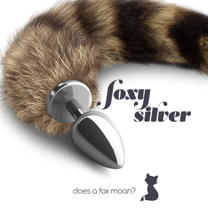 Crushious Foxy silver - Anální kolík s ocasem, stříbrný