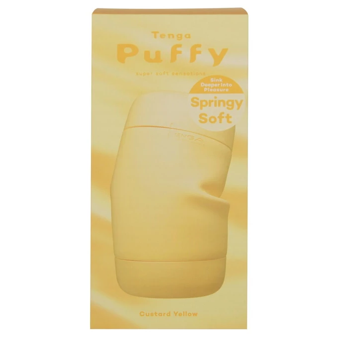 Tenga Puffy Custard Yellow - Klasický masturbátor s měkkou texturou