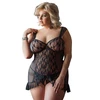 Softline Bianca - Koszulka koronkowa plus size, czarna