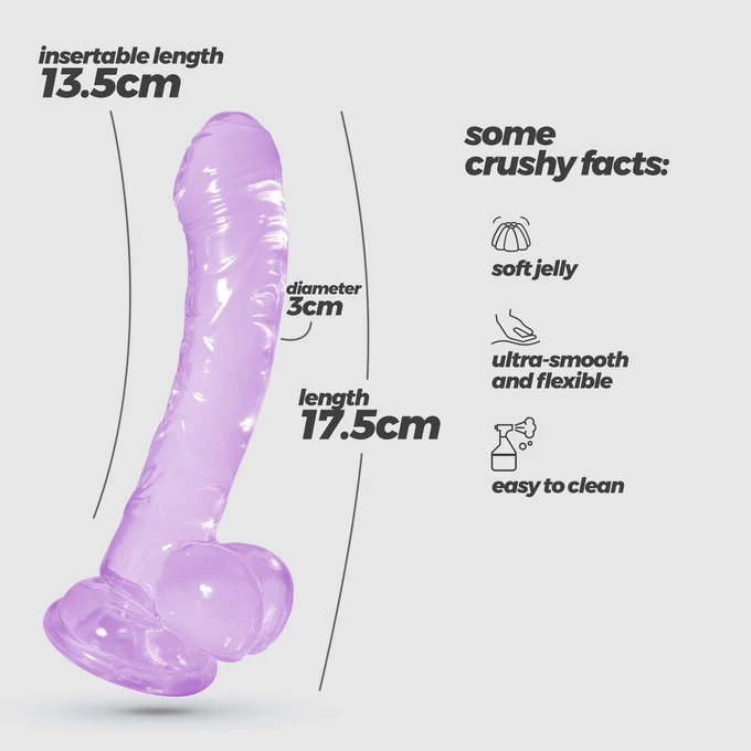 Crushious Hudini Jelly - Dildo s přísavkou, fialová