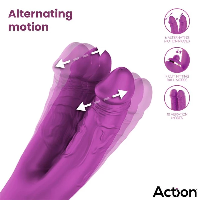 Action Nico Vibe - Dvouhřídelový vibrátor s klitoriálním masážním přístrojem