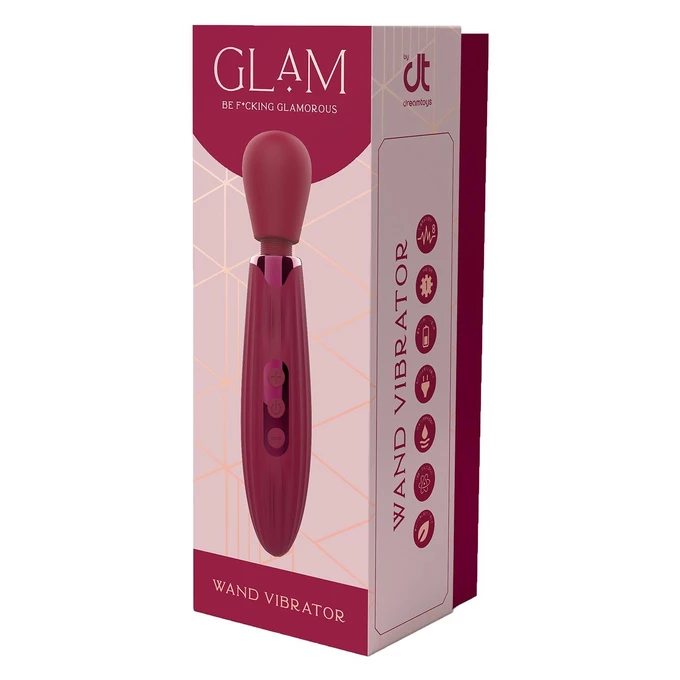 Dream toys Glam Wand - Wibrator typu Wand, Bordowy