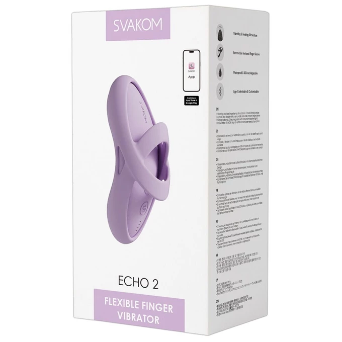 Svakom Echo 2 – Mini vibrátor na prst s odnímatelným pouzdrem a funkcí ohřevu, Różowy
