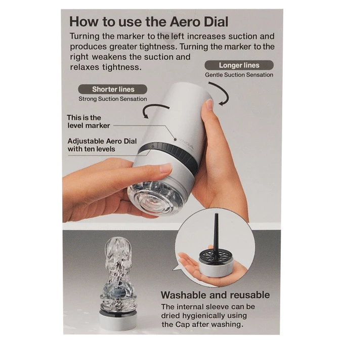 Tenga Aero Silver Ring - Klasický masturbátor s sacím efektem a spirálovou strukturou