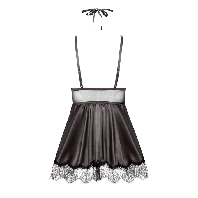 Beauty Night Eve Chemise - Koronkowe babydoll z opaską na oczy