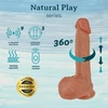 Erospace Natural Play D6 - Dildo s posuvně rotační funkcí a vyhříváním, ovládané dálkovým ovladačem