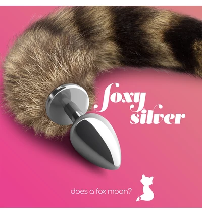 Crushious Foxy silver - Anální kolík s ocasem, stříbrný