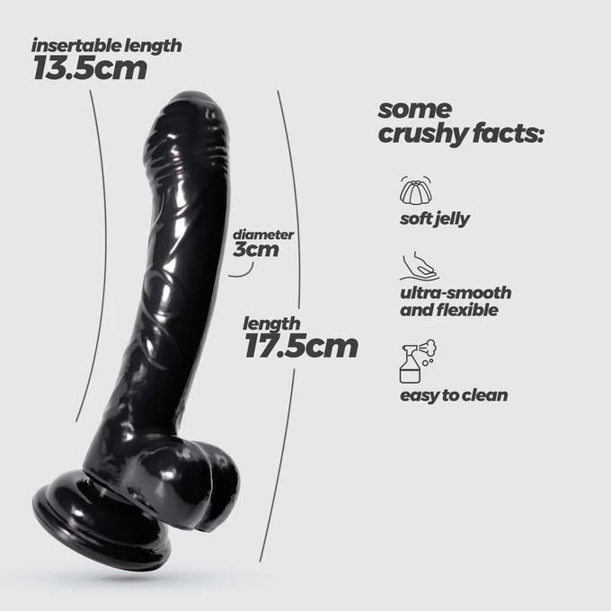 Crushious Hudini Jelly - Dildo z przyssawką, czarne