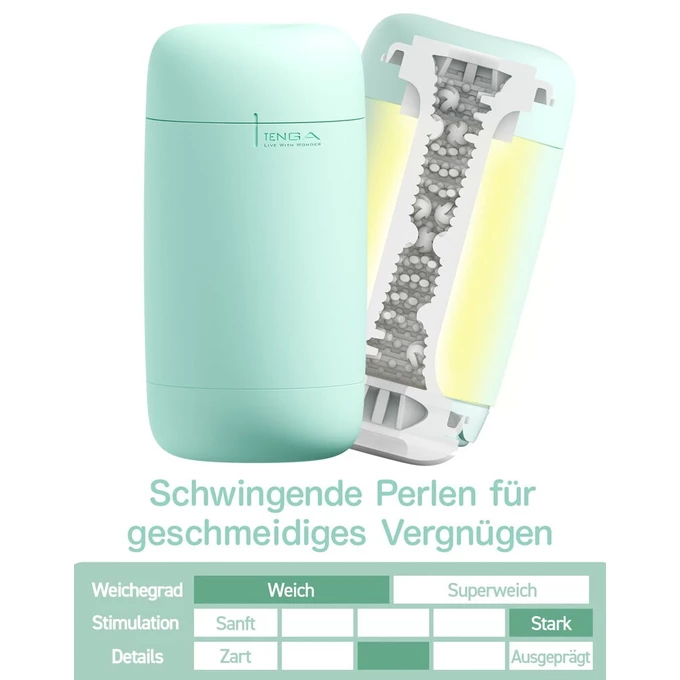 Tenga Puffy Mint Green - Klasický masturbátor s měkkou texturou