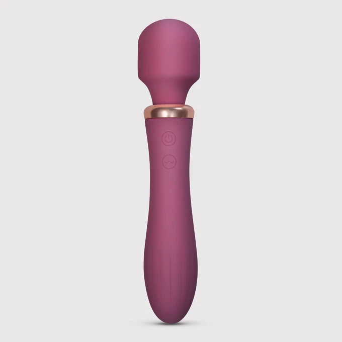 Crushious Dual Massage Wand Jinx - Dvojitý vibrátor typu wand s funkcí zahřívání, Bordó