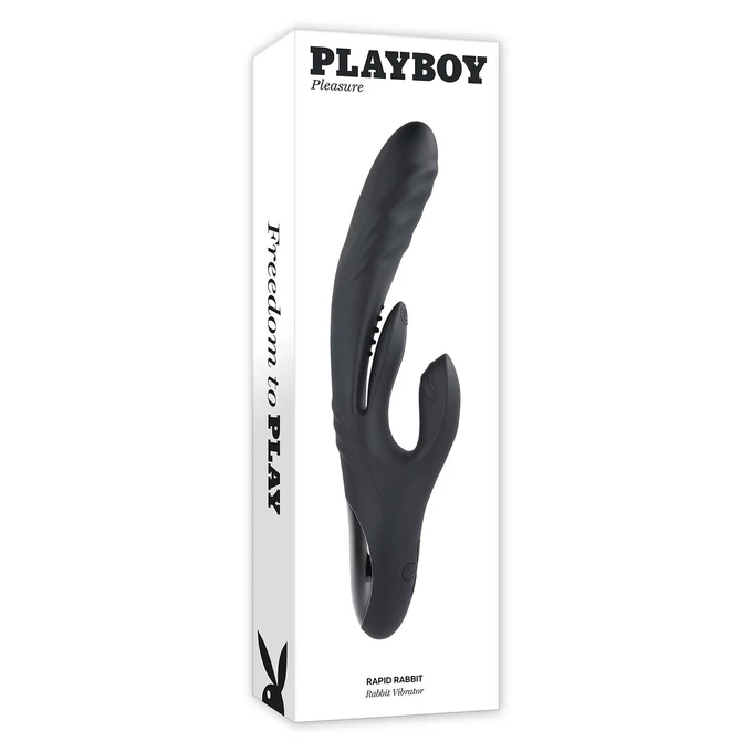 Playboy Rapid Rabbit - Wibrator króliczek z funkcją pulsacji z dodatkowym masażerem