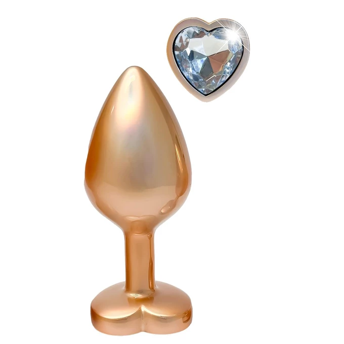 Dream Toys Gleaming Love Pearl - Korek analny z serduszkiem, Złoty, M