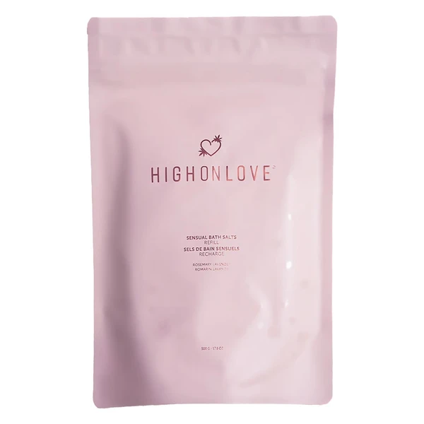 High on Love Sensual Bath Salts 500G - Sól do kąpieli, pąki róż i olej konopny