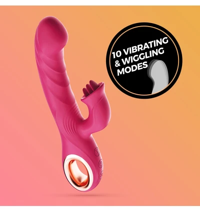 Crushious Mirenca Wiggle - Králičí vibrátor se stimulací orálního sexu