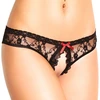Softline 2418 - Stringi z otwartym krokiem, czarne