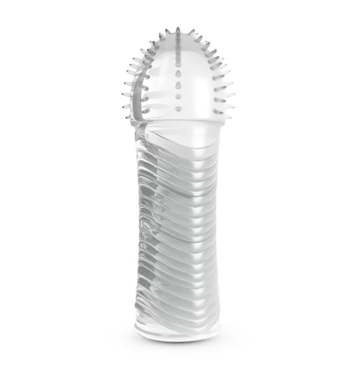 Crushious Ribbed - Nástavec na penis, vzorek lubrikantu zdarma