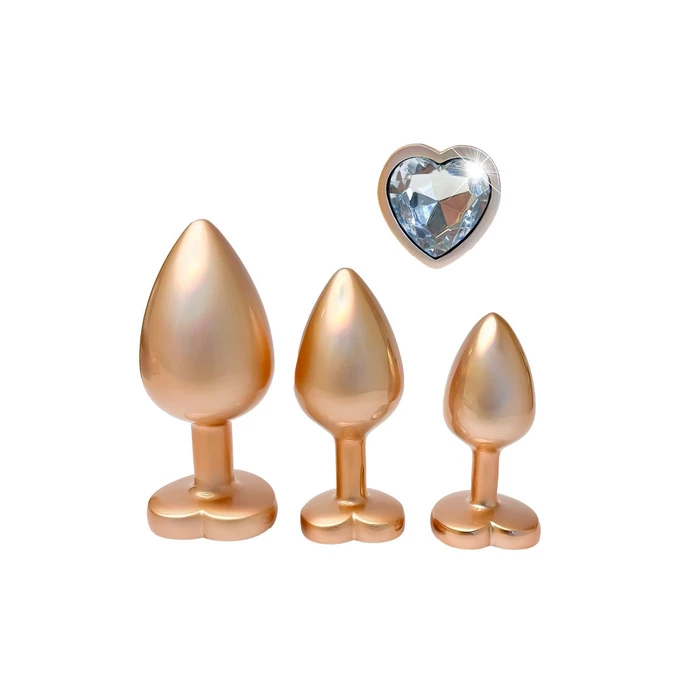 Dream toys Gleaming Love pearl gold - Zestaw korków analnych, z serduszkiem