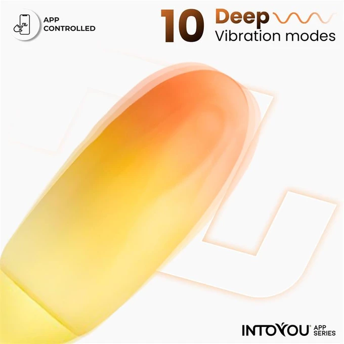 IntoYou Double Layer Egg - Wibrujące jajeczko, sterowane aplikacją, żółte
