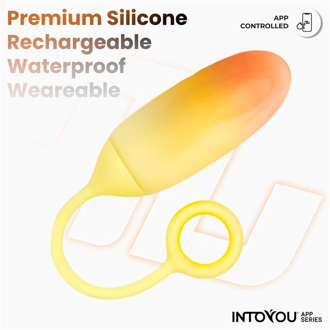 IntoYou Double Layer Egg - Wibrujące jajeczko, sterowane aplikacją, żółte