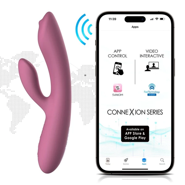 Svakom Trysta Neo - Interaktivní masážní kuličkový vibrátor G-bodu Bunny, fialový