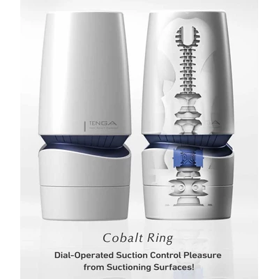 Tenga Aero Cobalt Ring - Klasický masturbátor s sacím efektem a spirálovou strukturou