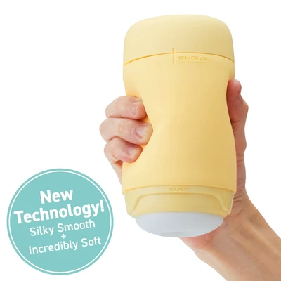Tenga Puffy Custard Yellow - Klasický masturbátor s měkkou texturou
