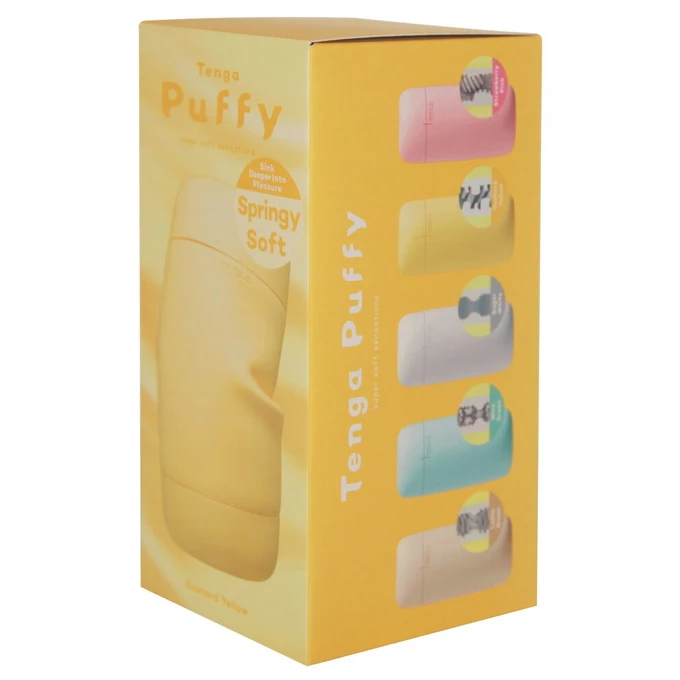 Tenga Puffy Custard Yellow - Klasický masturbátor s měkkou texturou