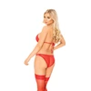 Softline Lynn - Koronkowe body, czerwone