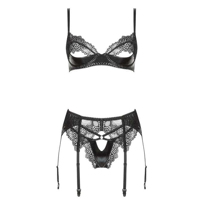 Beauty Night Marilyn Set - Koronkowy zestaw bielizny, czarny