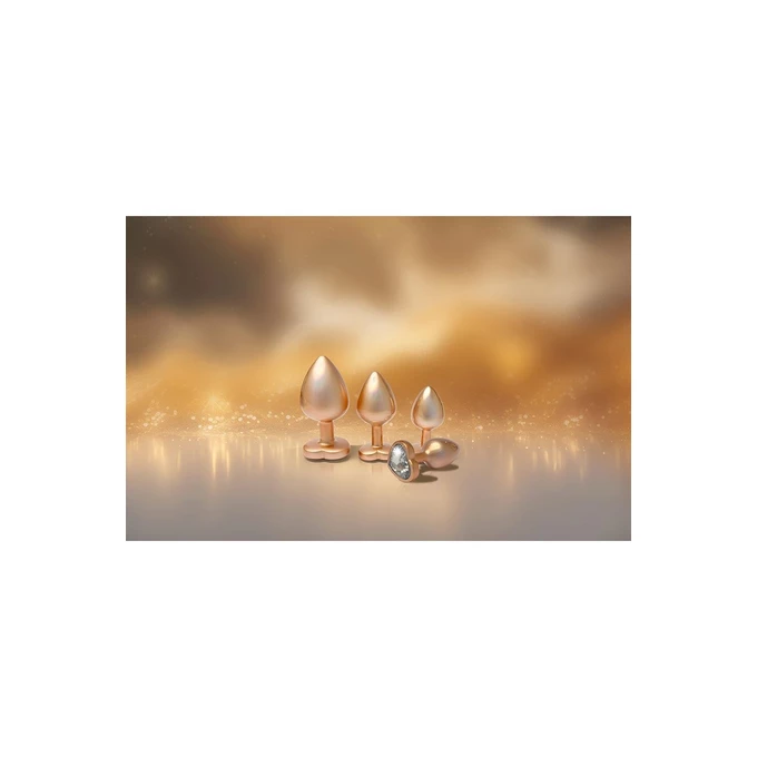Dream Toys Gleaming Love Pearl - Korek analny z serduszkiem, Złoty, M