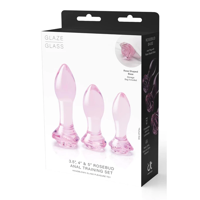 Dream toys Glaze Glass Rosebud - Zestaw korków analnych