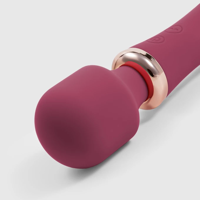 Crushious Dual Massage Wand Jinx - Dvojitý vibrátor typu wand s funkcí zahřívání, Bordó