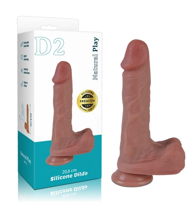 Erospace Natural Play D2 20,6 cm - Klasické dildo s přísavkou