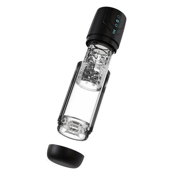 Blush M For Men Whirlwind Pro Black - Automatický masturbátor s funkcí odsávání a rotace