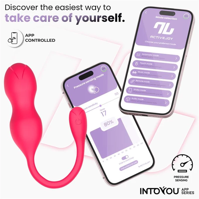 Intoyou Kyra Pelvic - Kulki gejszy sterowane aplikacją, Różowe