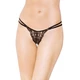 Softline G-String 2444 - tanga s krajkovým rozkrokem, černá